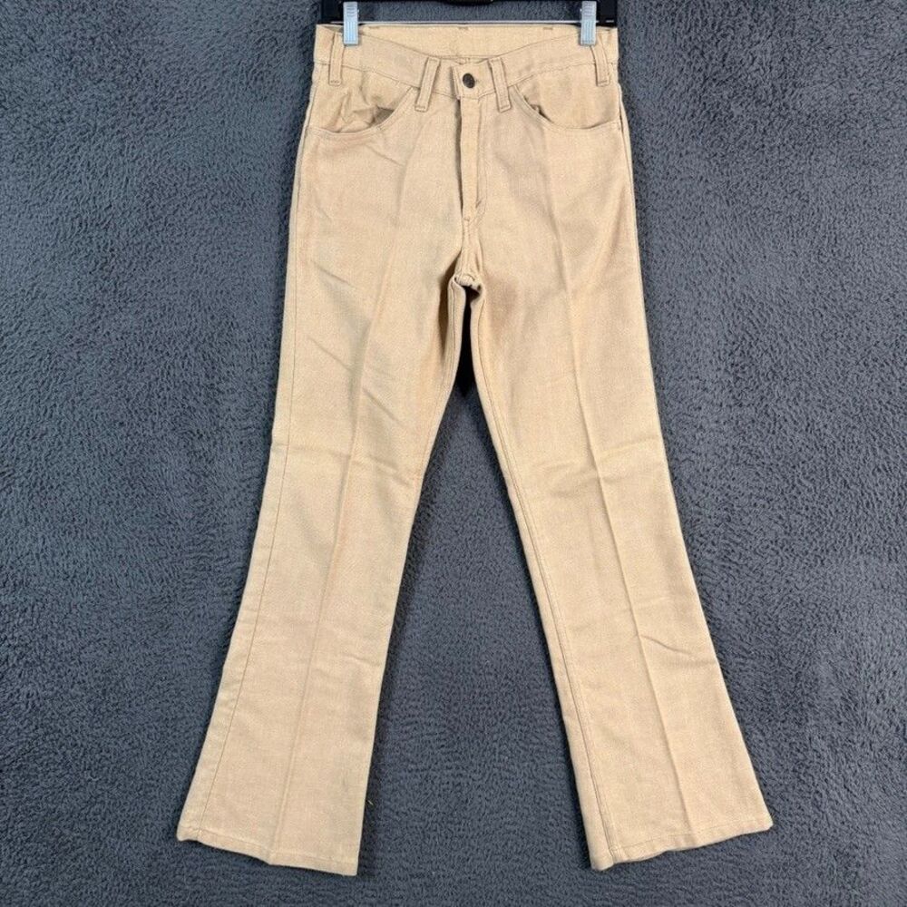 Vtg Levis Pants Mens 28x30 Beige Bootcut Big E Sta-Prest Made in USA 1970s